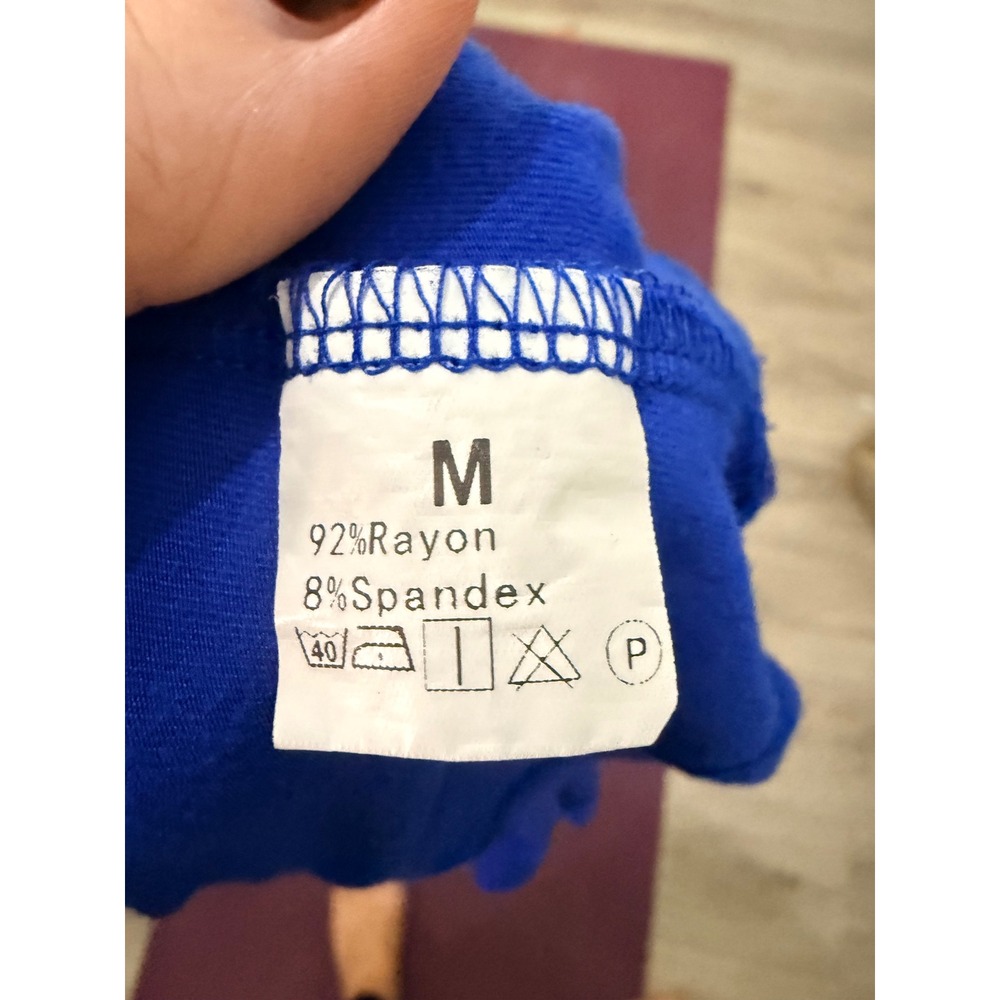 Unbranded T-Shirt Womens Medium Royal Blue Good Rayon Spandex Stretch Crew Neck